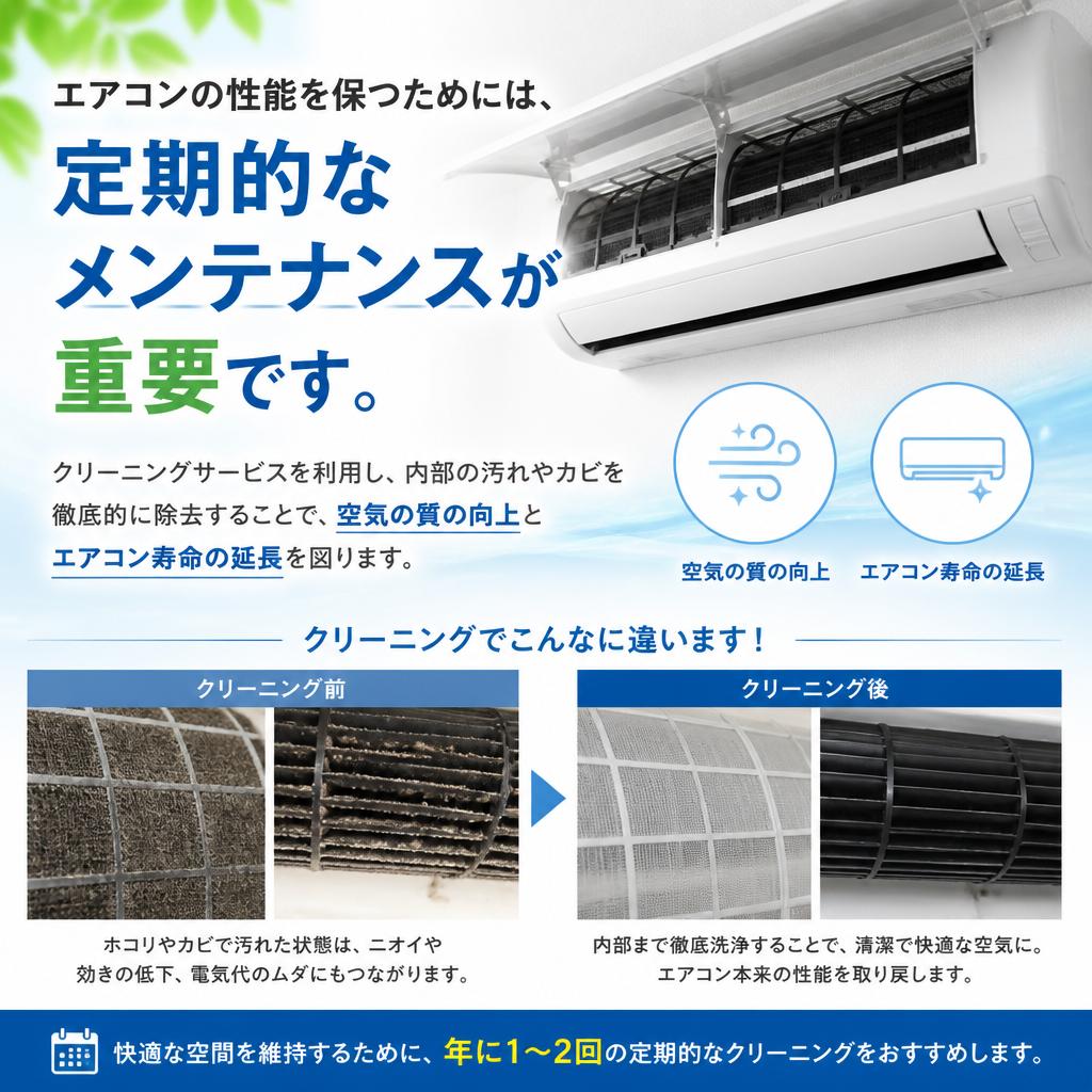 エアコンのメンテナンスで効果を持続